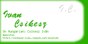 ivan csikesz business card